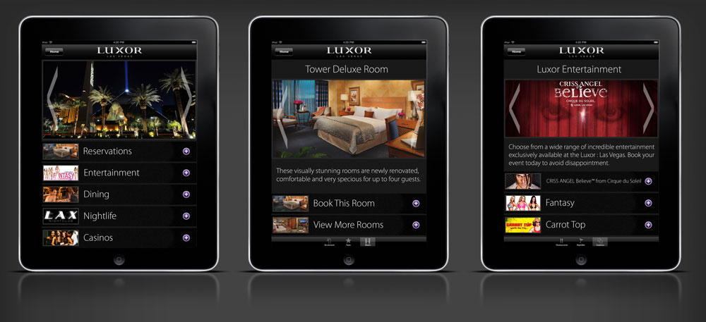 Luxor Hotel App Design
